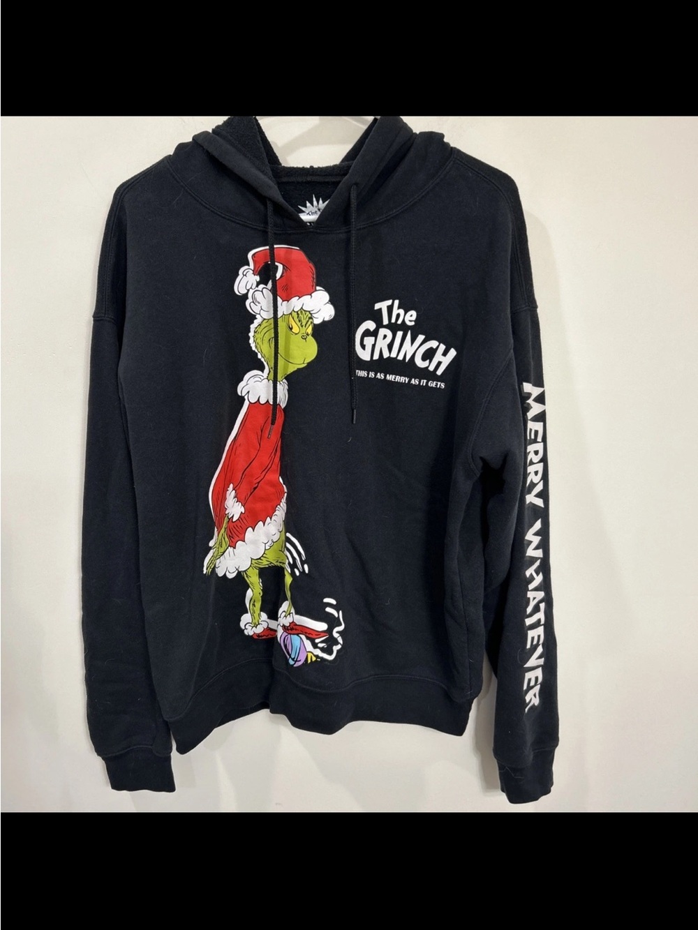 The Grinch Black Graphic Hoodie Sweatshirt - Men's Large